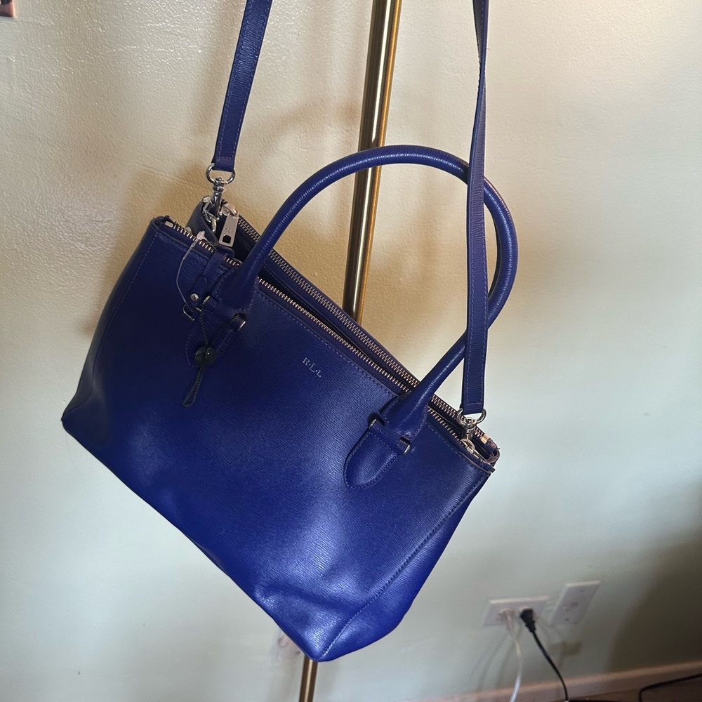 Ralph Lauren Royal Blue Leather Satchel - Picture 3 of 3